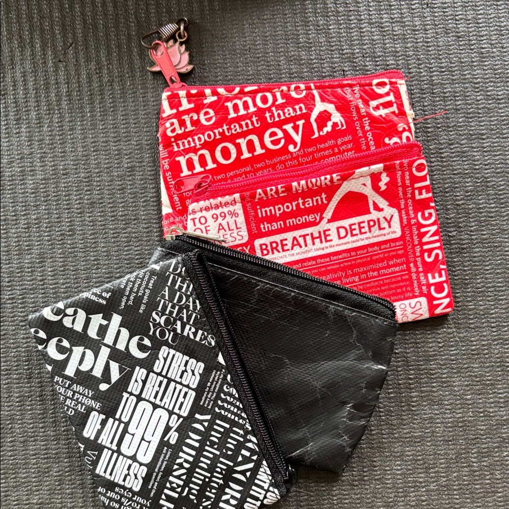 Lululemon Red and Black Graphic Pouches - Picture 3 of 3